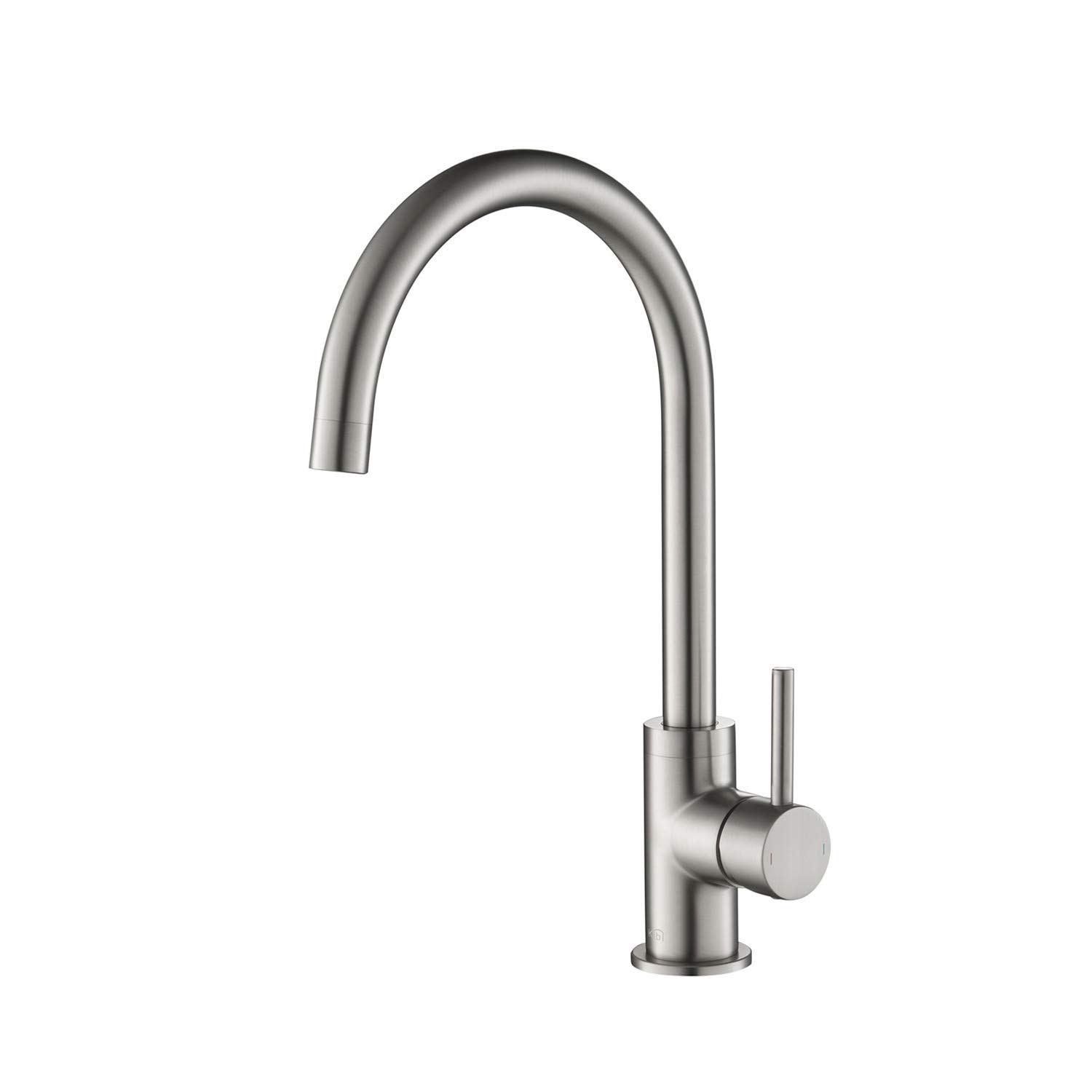 KIBI KKF2001 High Arc Single Hole Kitchen Faucet - 360° Swivel Spout Brushed Gold Finish | Rust & Corrosion Resistant | Perfect for Modern Farmhouse & RV Kitchen Sinks