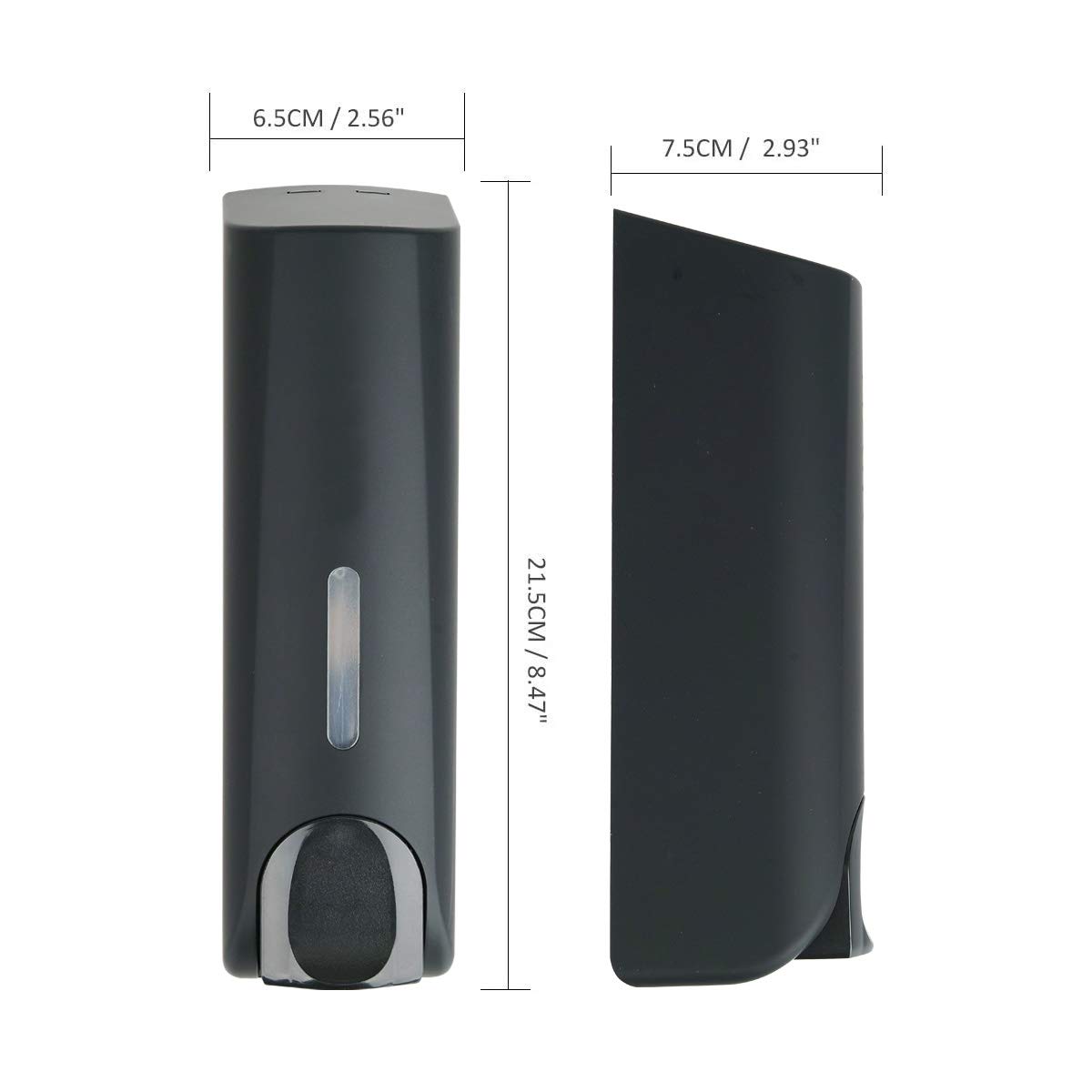 **No Drill Shampoo & Conditioner Dispenser - Wall Mounted Shower Dispenser for Bathroom & Hotel - Black Single Chamber - Perfect for Shower, Gym & Spa**