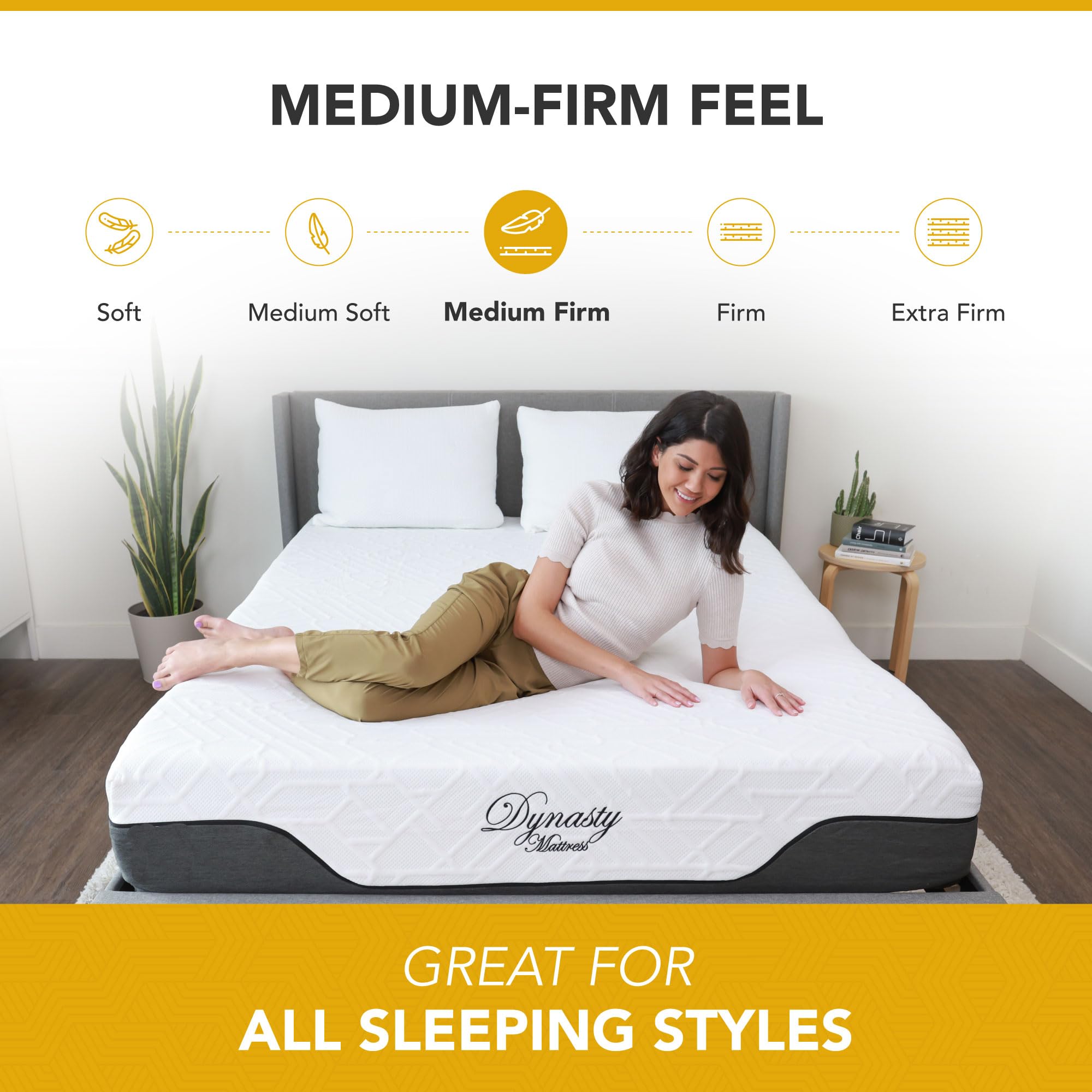 CoolBreeze 12 Inch Gel Memory Foam King Mattress - Medium Firm Support, USA Made (76x80) - Perfect for Hot Sleepers & Pressure Relief in Master Bedrooms
