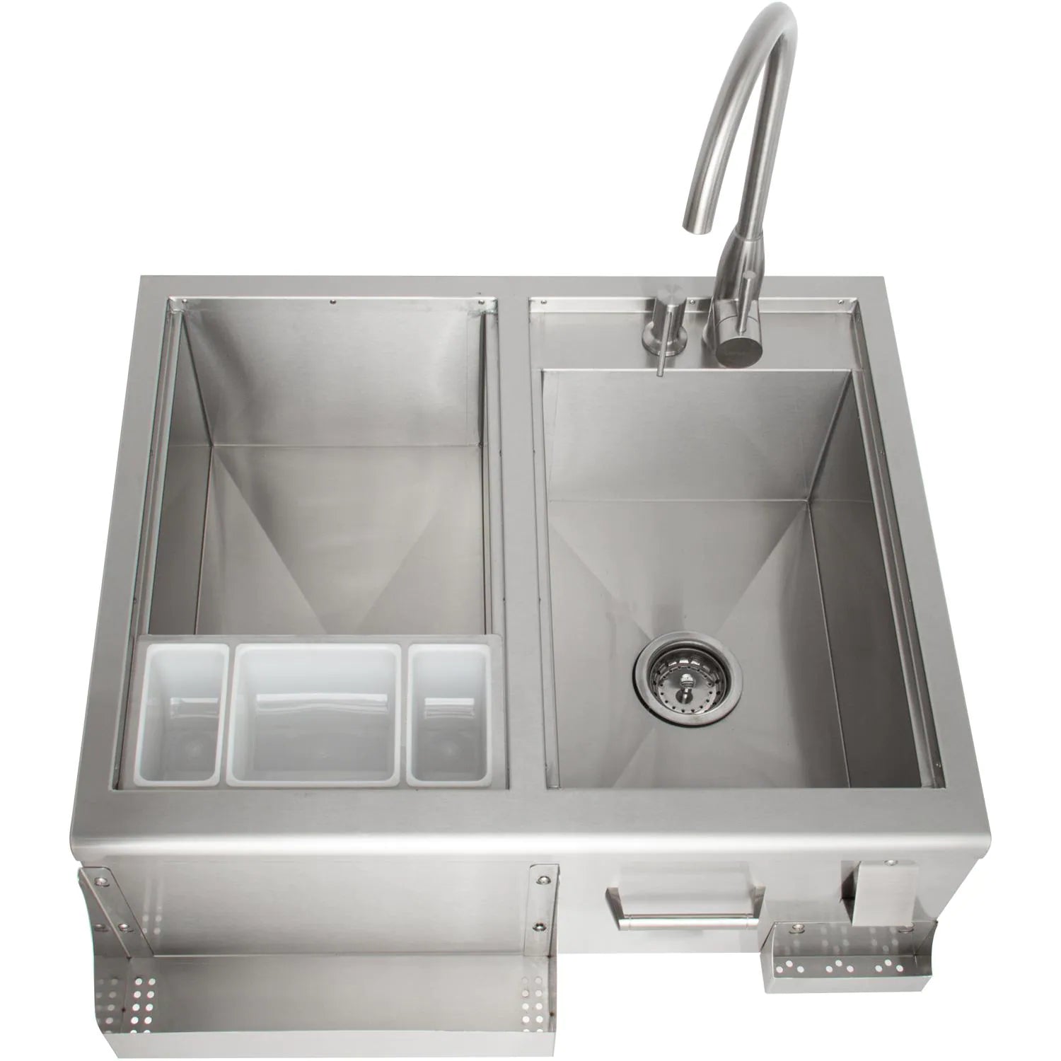 Blaze BLZ 30CKT SNK 30-Inch Commercial Beverage Cooler with Built-in Sink & Ice Bin - Perfect for Bars, Restaurants, and Outdoor Entertaining
