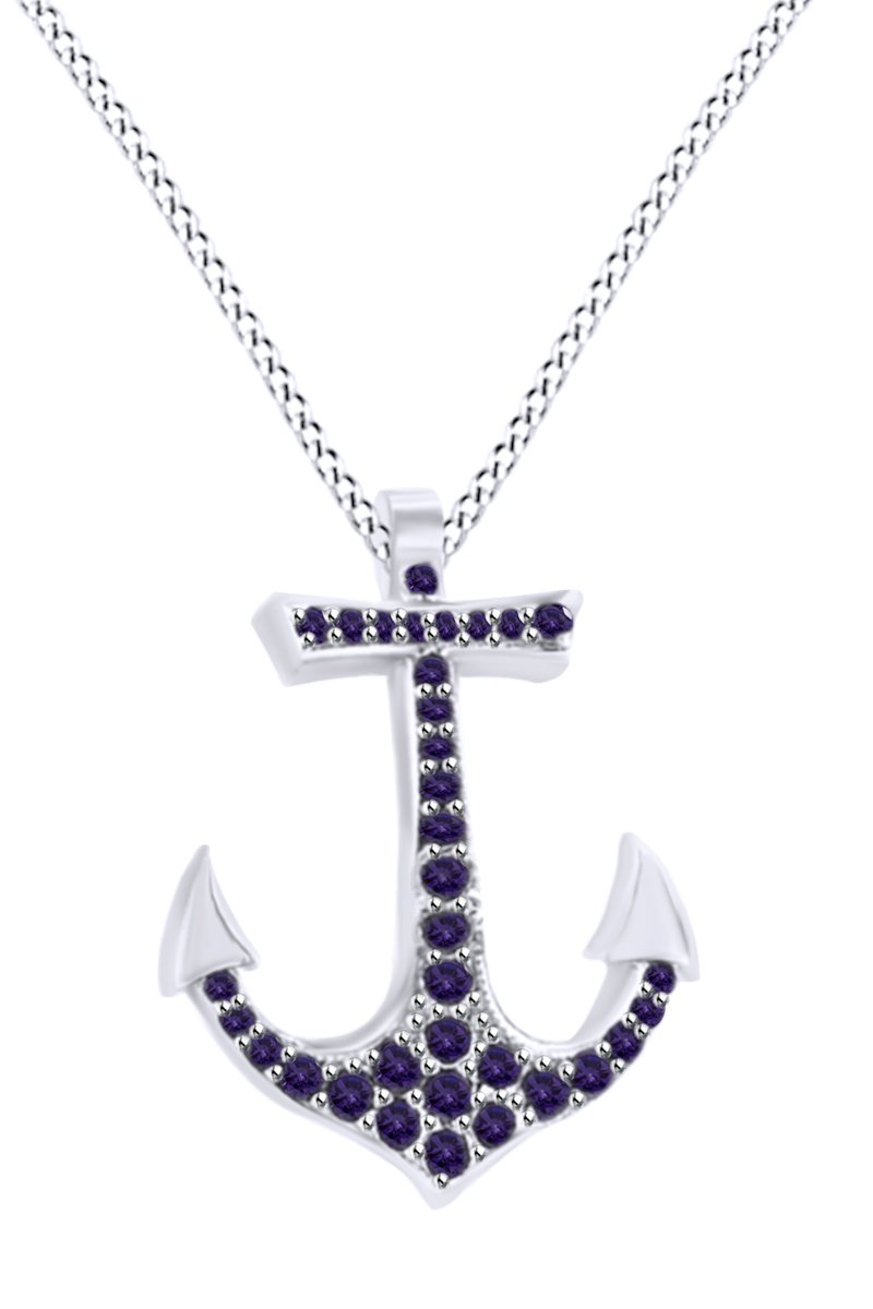 14k White Gold Over Sterling Silver Anchor Pendant Necklace - Dainty Nautical Jewelry for Women, Gift for Sailor Lover - Perfect for Beach Vacation, Boat Party & Everyday Wear