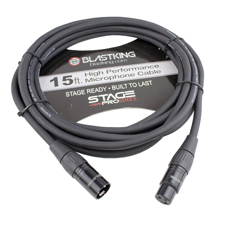 Premium XLR Male to XLR Female 15ft Microphone Cable - Professional Balanced Audio Cord for Studio Recording, Live Performances & Podcasting