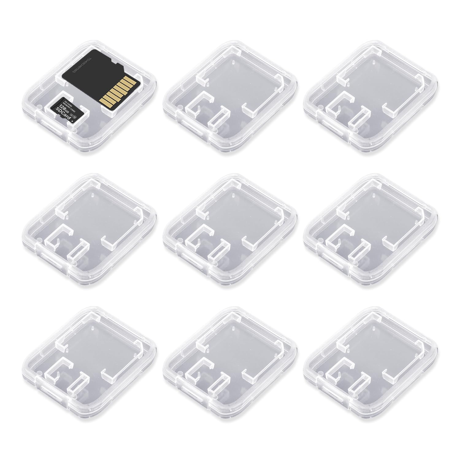 9-Piece Foldable SD Card Storage Box with SIM Card Holder - Compact Organizer for Memory Cards, Micro SD, and SIM Cards - Perfect for Photographers, Tech Enthusiasts, and Travel Accessories