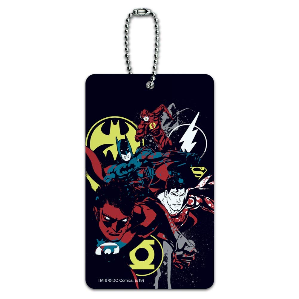 Justice League Superhero Graffiti Luggage Tag - Batman Superman Wonder Woman Carry-On ID Label for Suitcases, Backpacks & Travel Bags | Perfect for Airports, Business Trips & Vacation Travel Accessories
