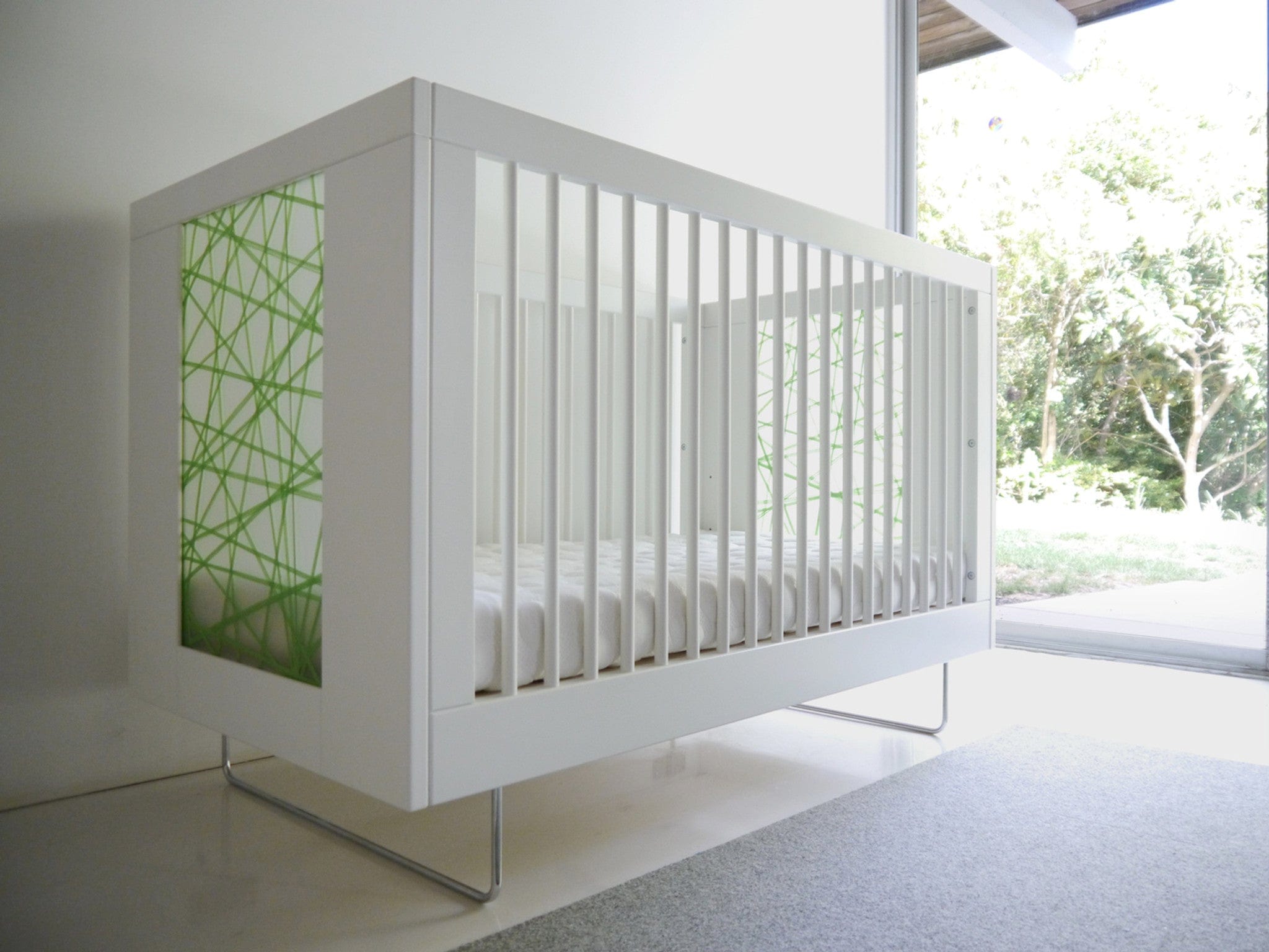 Spot On Square Alto Crib - Modern Baby Crib with Adjustable Height, Convertible to Toddler Bed | Perfect for Nursery, Daycare & Small Spaces