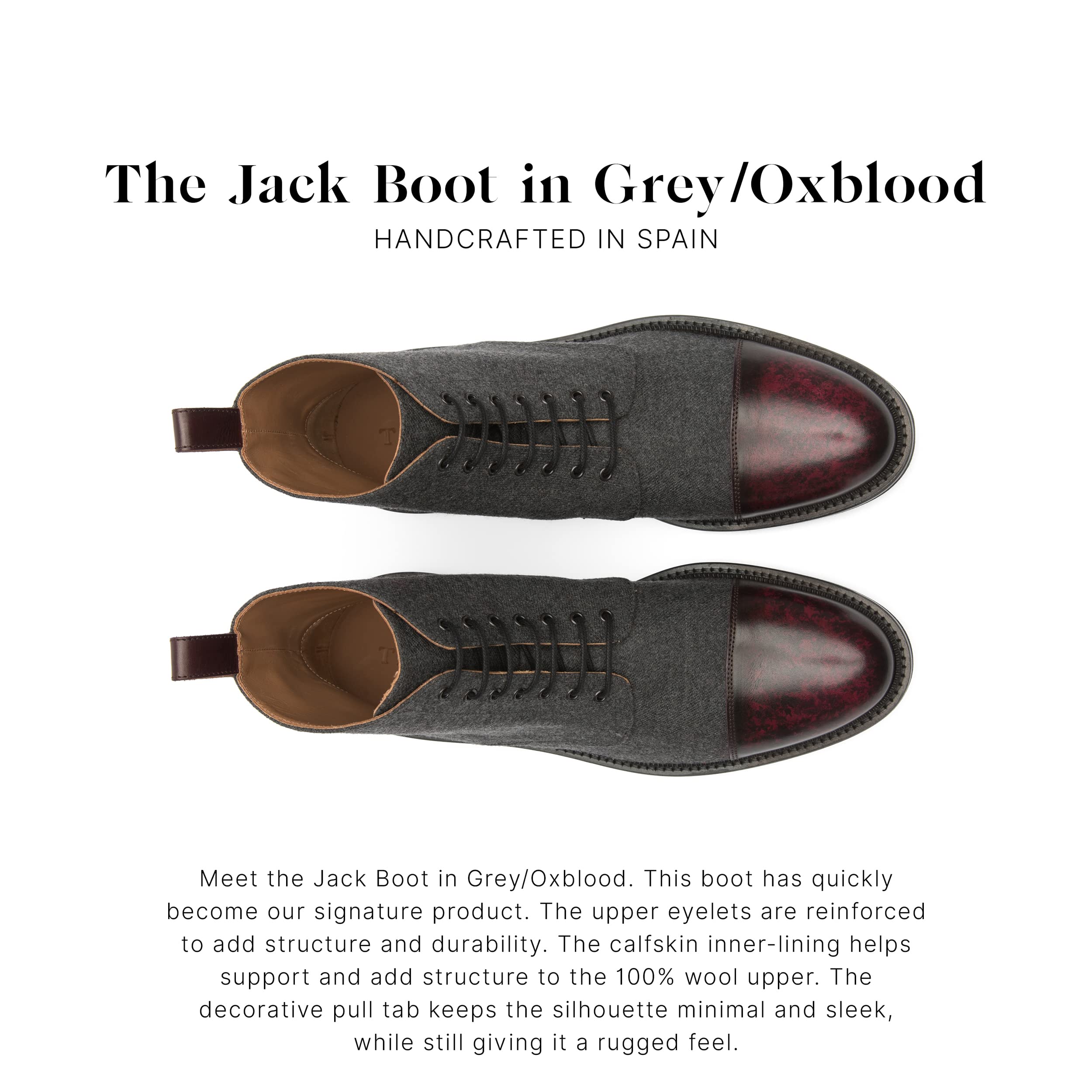 TAFT Jack Boot - Premium Handcrafted Leather & Wool Men’s Dress Boots for Formal Occasions, Office Wear & Winter Style