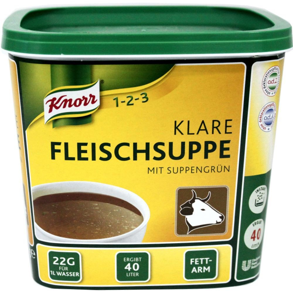Knorr Fleisch Suppe - Clear Meat Soup - 1 Box (XXL 880g) - Authentic German Flavor for Soups, Stews & Homemade Broths - Perfect for Family Dinners & Meal Prep