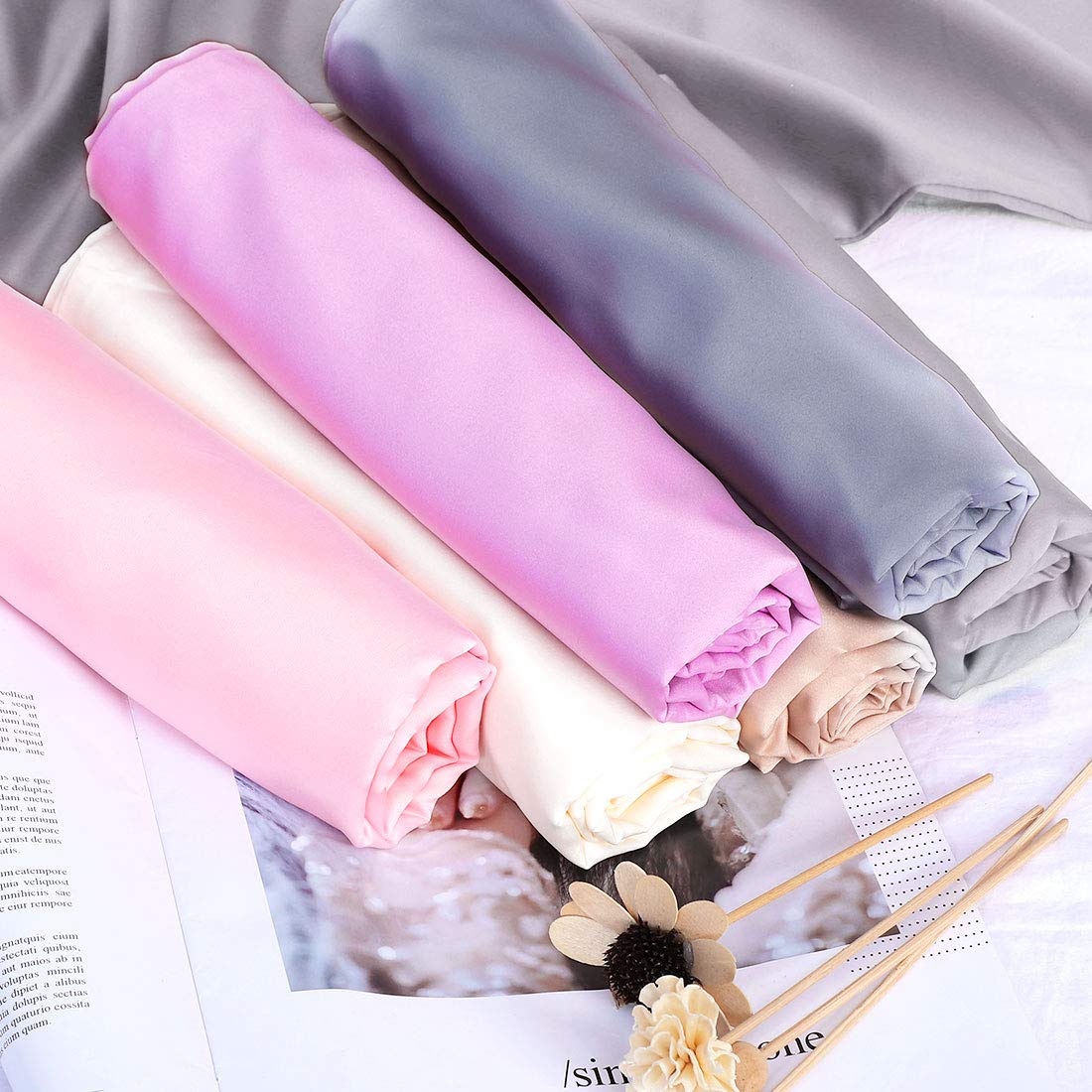Luxury Cooling Silky Satin Body Pillow Cover 20x72 Inch - Light Lilac Anti-Wrinkle Pillowcase for Hair & Skin Care - Perfect for Sleeping, Travel, and Home Comfort