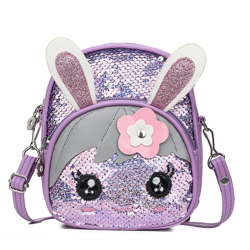 VALICLUD Easter Sequin Bunny Backpack for Girls - Cute Toddler Mini Backpack with Bunny Purse Design - Perfect for Easter Gifts, School, Travel & Playdates