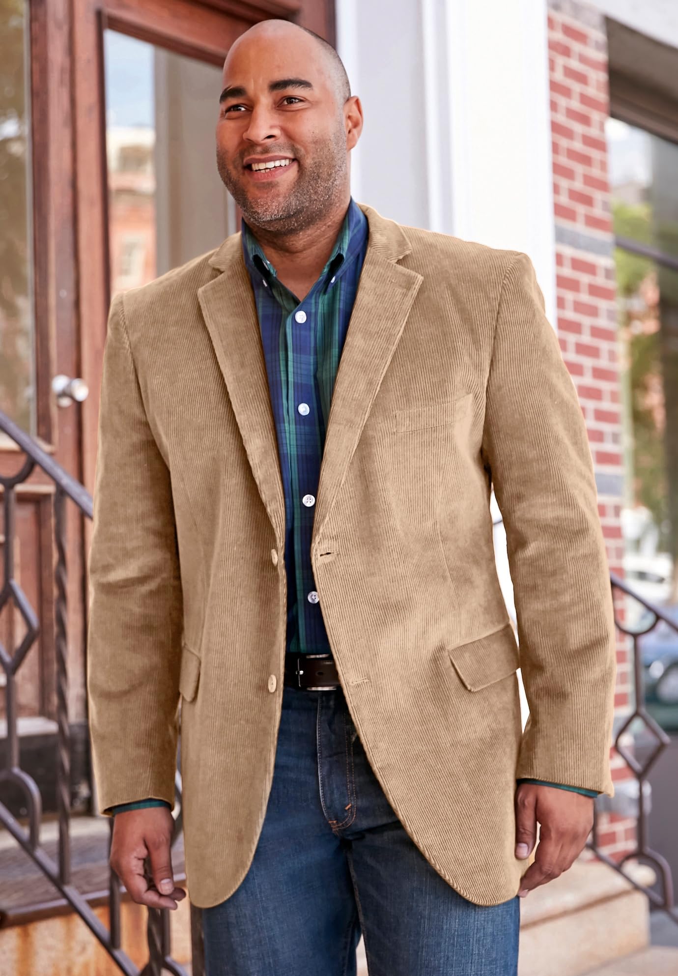 KingSize Men's Big & Tall Corduroy Blazer Jacket - Formal & Casual Wear for Plus Size Gentlemen | Perfect for Office, Weddings & Special Occasions