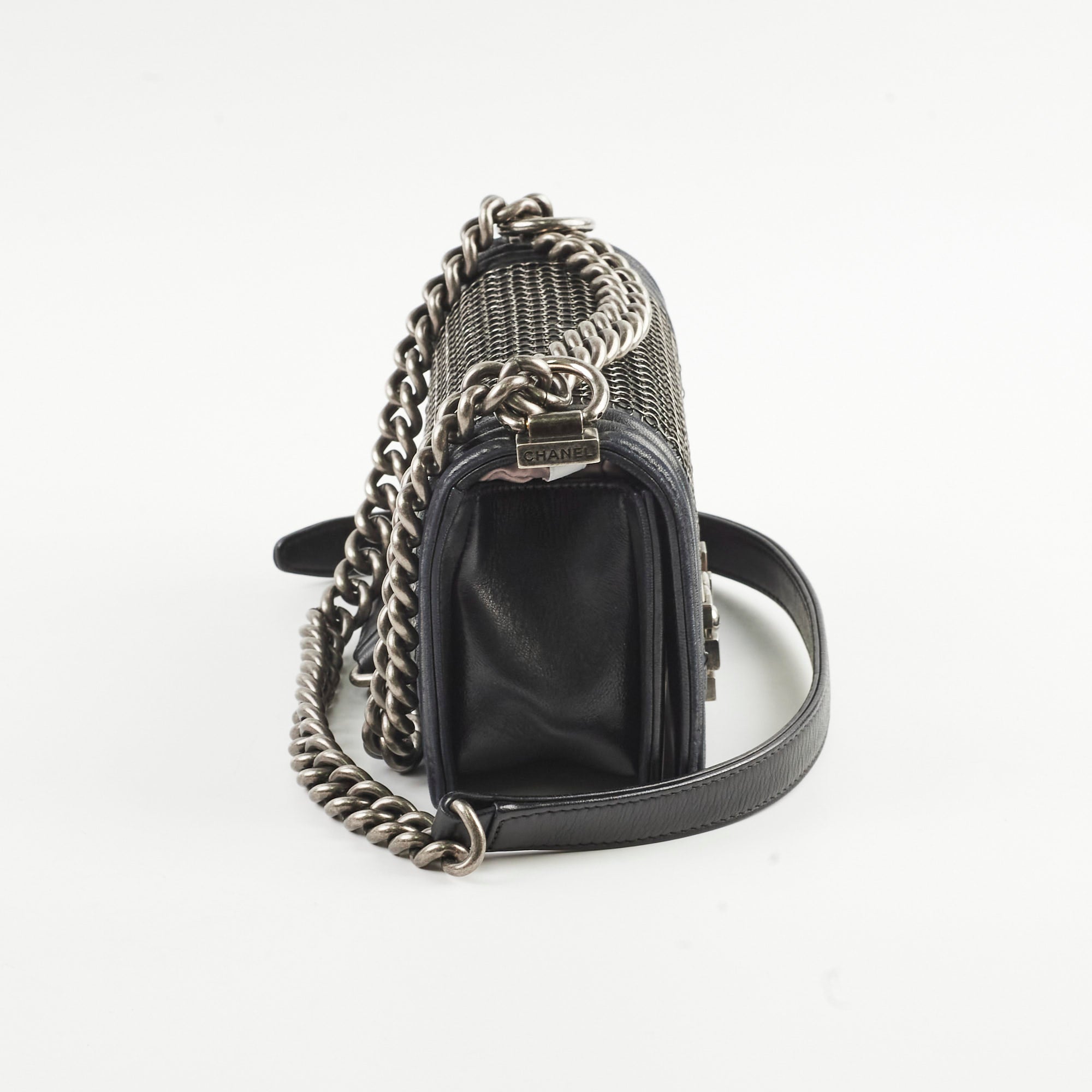 Chanel Small Boy Chainmail Bag Black - Luxury Designer Crossbody Bag for Women | Perfect for Evening Parties, Date Nights & Special Occasions