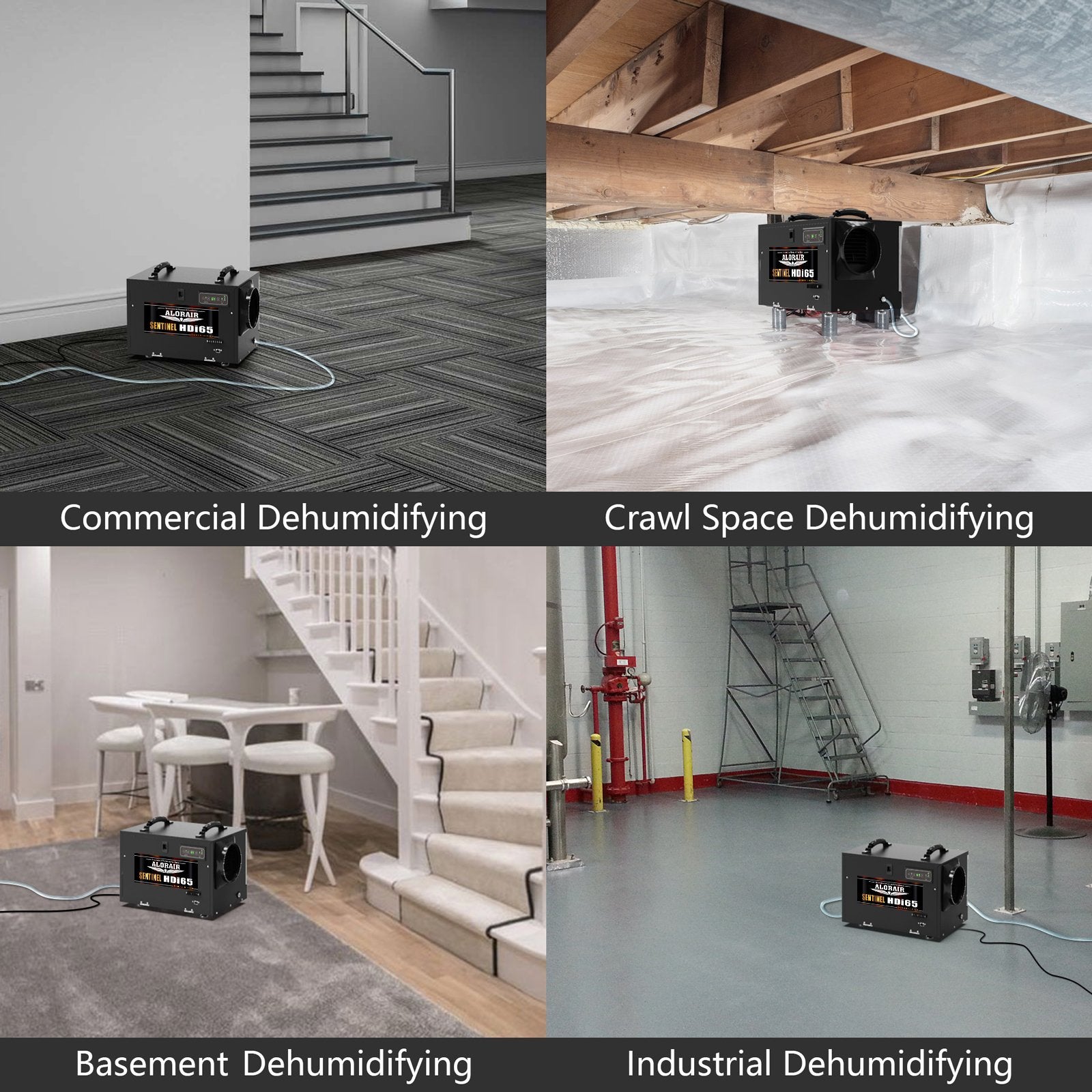 AlorAir Sentinel HDi65 Commercial Dehumidifier 120 PPD with Built-in Pump & Auto Defrost - Ideal for Basements, Crawlspaces & Large Spaces - Perfect for Water Damage Restoration, Mold Prevention & Humidity Control