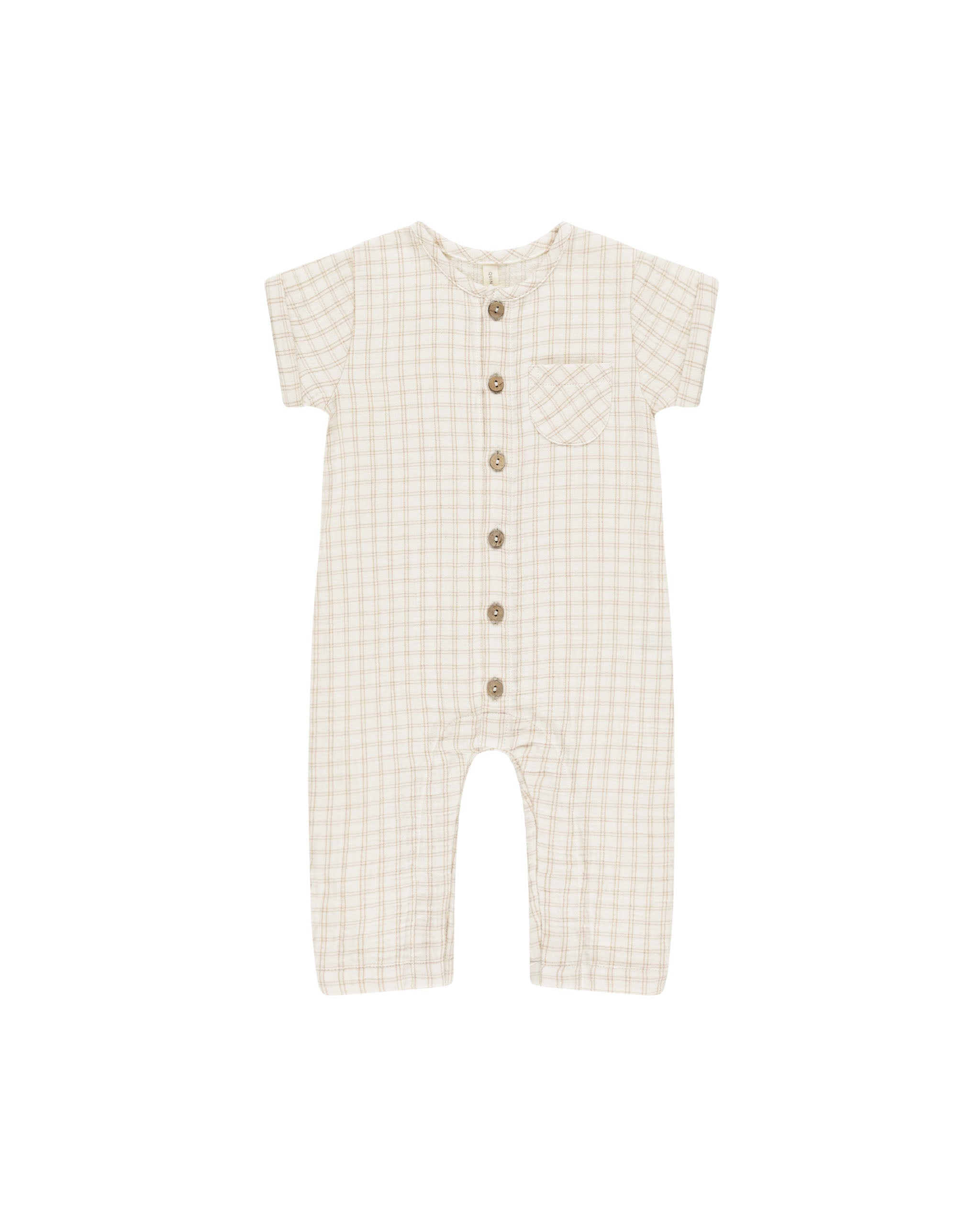 Charlie Jumpsuit - Stylish Oat Check Romper for Women | Comfortable & Trendy One-Piece Outfit | Perfect for Casual Wear, Summer Outings & Vacations
