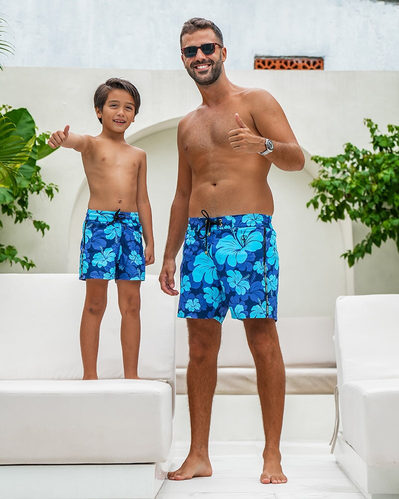 Boys' & Girls' Hawaiian Opihi Print Shorts for Kids - Comfortable Summer Beach Shorts for Outdoor Play, Vacation & Poolside Fun
