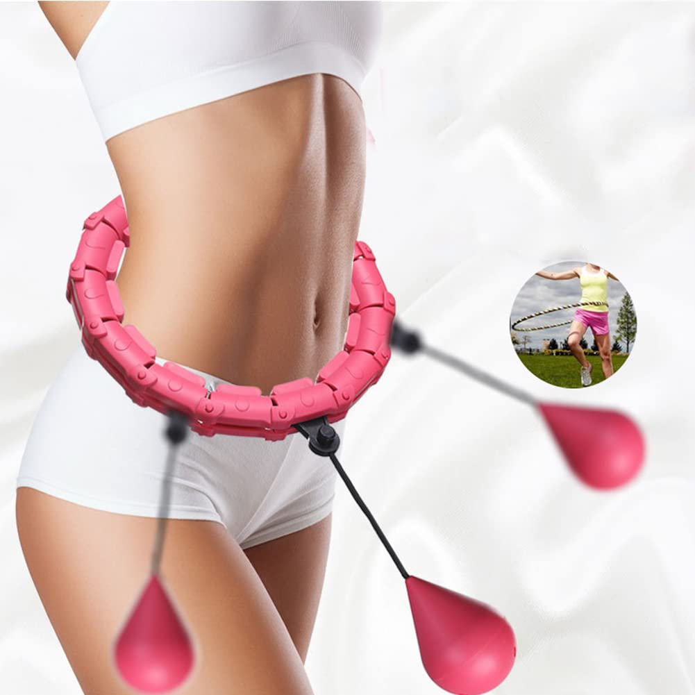 Smart Weighted Hula Hoop for Adults - Adjustable & Removable Fitness Hoop for Weight Loss, Core Workout & Abdominal Massage - 24 Detachable Sections - Perfect for Home Gym, Yoga & Cardio Training