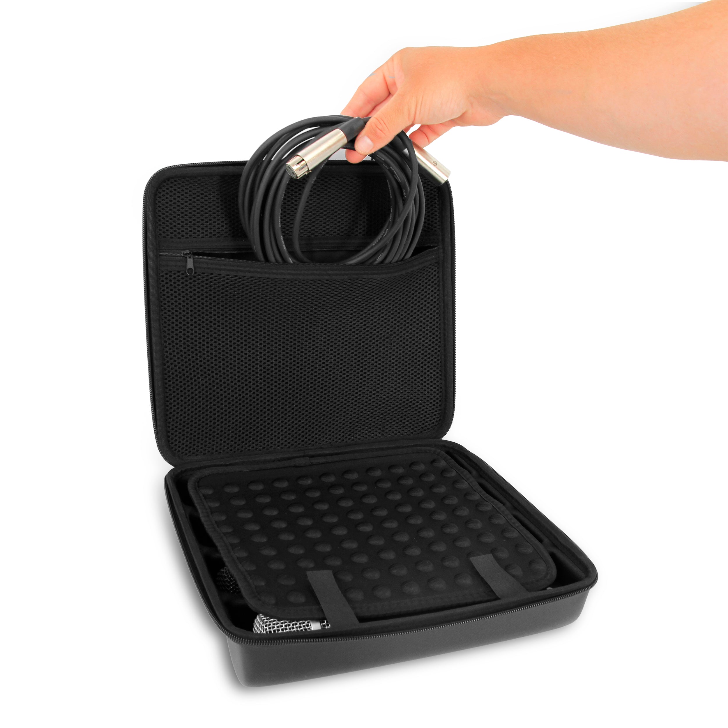 CASEMATIX Wireless Microphone Case - Compatible with Sennheiser, Shure & More (Holds 4 Mics Up to 10.75