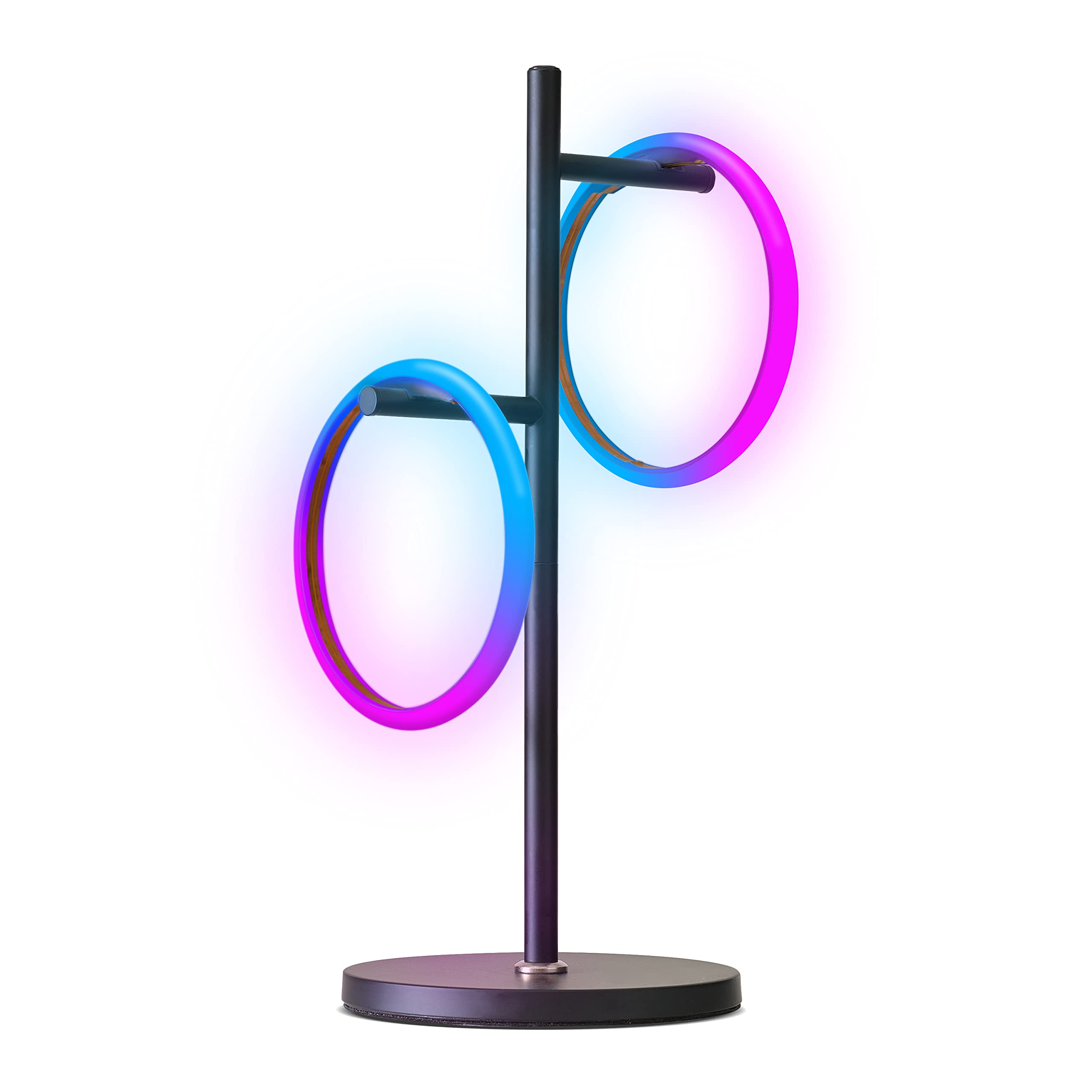 Brightech Saturn Modern Color Changing LED Table Lamp - RGB Gradient Desk Tree Light for Living Room, Bedroom & Office Decor - Adjustable Brightness for Reading & Relaxation - Black (Perfect for Home, Study & Workspace Ambiance)