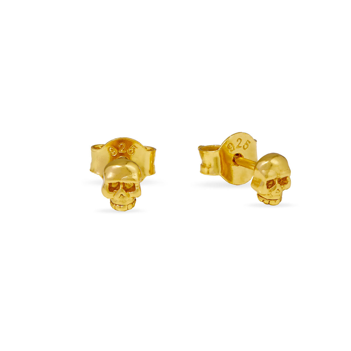 Tiny Gold Skull Stud Earrings for Women - Gothic Punk Style Jewelry for Daily Wear & Halloween Costume Accessories