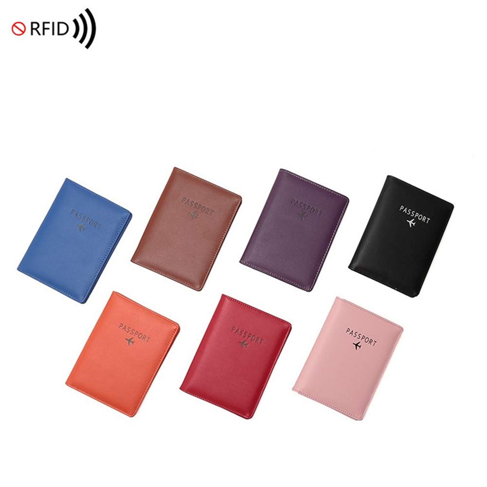 BAKUN RFID Blocking Leather Travel Wallet & Passport Holder - Family Document Organizer with Card Slots, Coffee Brown | Perfect for Airports, Vacations & International Trips