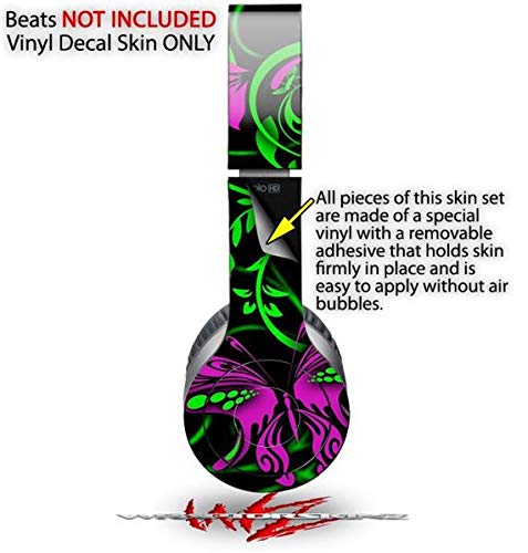 Original Beats Solo HD Headphones Skin Decal Wrap - Twisted Garden Green & Hot Pink Design | Protective Vinyl Sticker Cover | Perfect for Gym, Travel & Daily Use (Headphones Not Included)