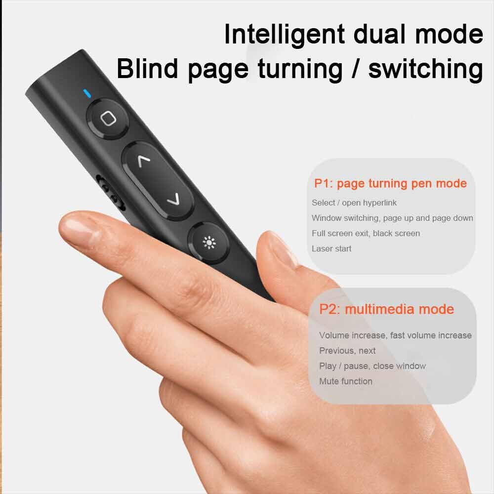 Wireless Presentation Clicker PowerPoint Remote for Laptop Computer - Laser Pointer Presenter with USB Receiver for Office Meetings, Classroom Teaching & Business Presentations (Pink)