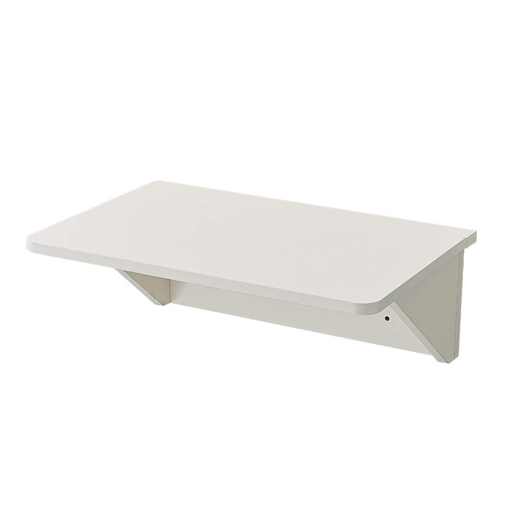 Space-Saving Wall Mounted Folding Dining Table - White & Wood Grain Finish | Multi-Purpose Foldable Desk for Dining, Study & Home Office | Compact Wall-Mounted Design for Small Spaces