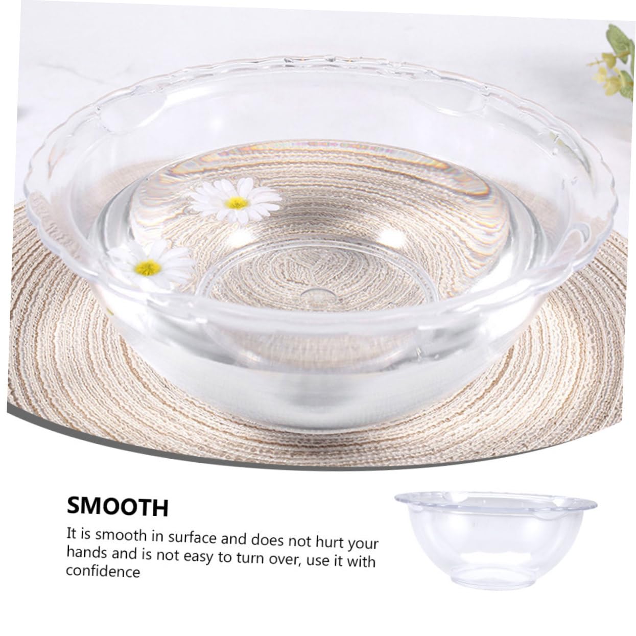 Healifty Clear PP Foot Spa Bucket for Salon & Outdoor Use
