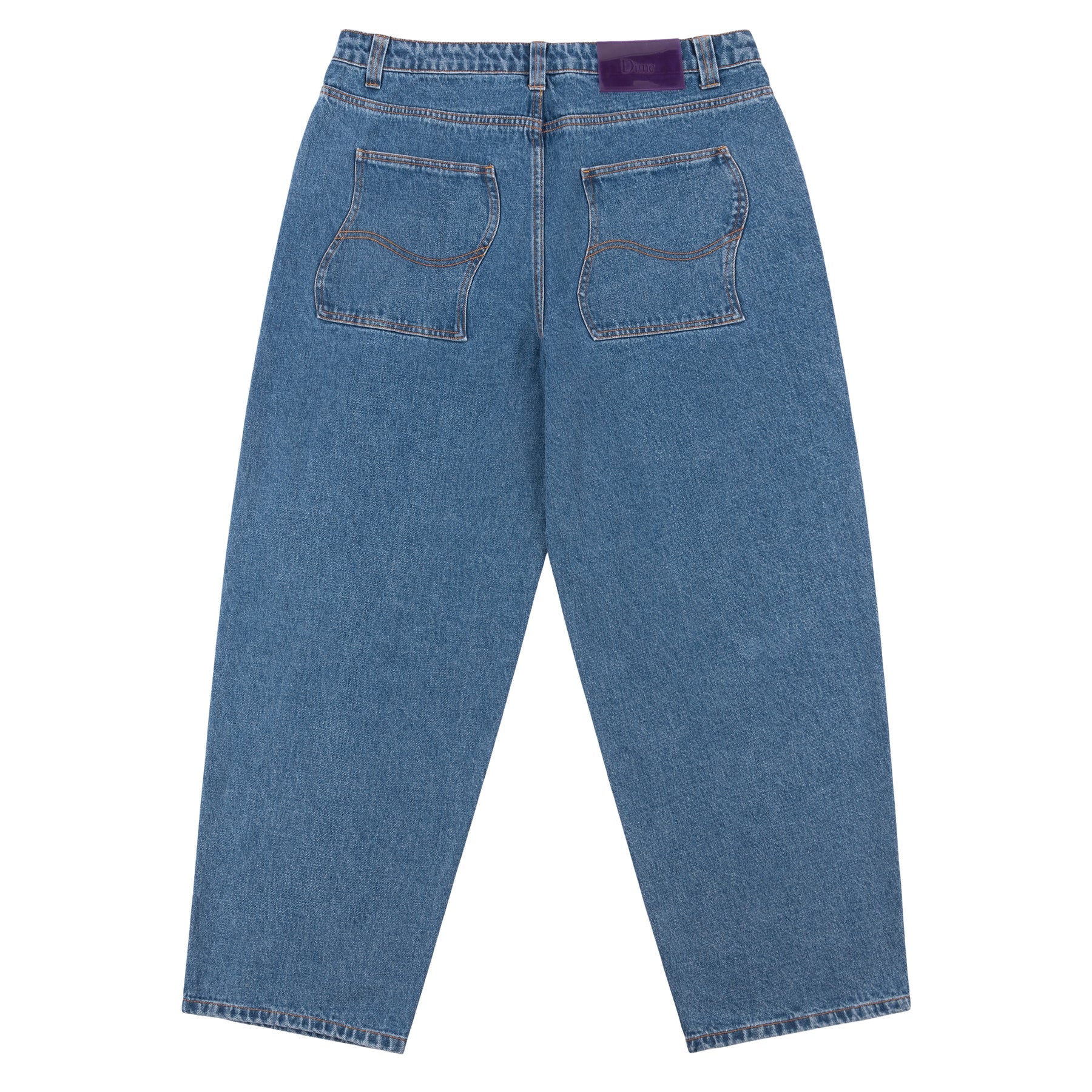 Dime Classic Baggy Denim Pants for Men - Indigo Washed Relaxed Fit Jeans | Casual Streetwear, Hip Hop Fashion, Everyday Wear