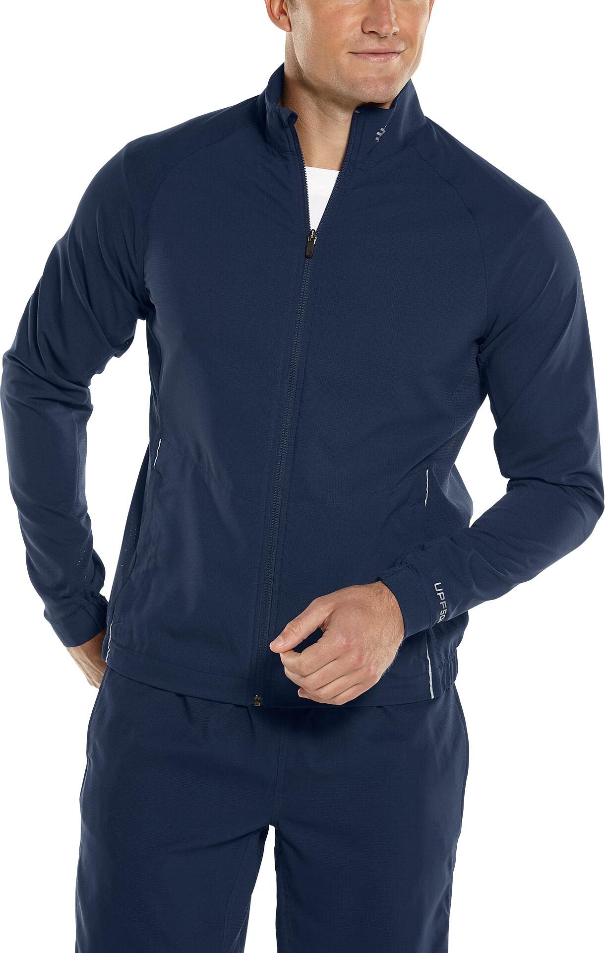 Coolibar UPF 50+ Men's Sun Protective Outpace Sport Jacket - Lightweight UV Protection for Hiking, Running & Outdoor Activities