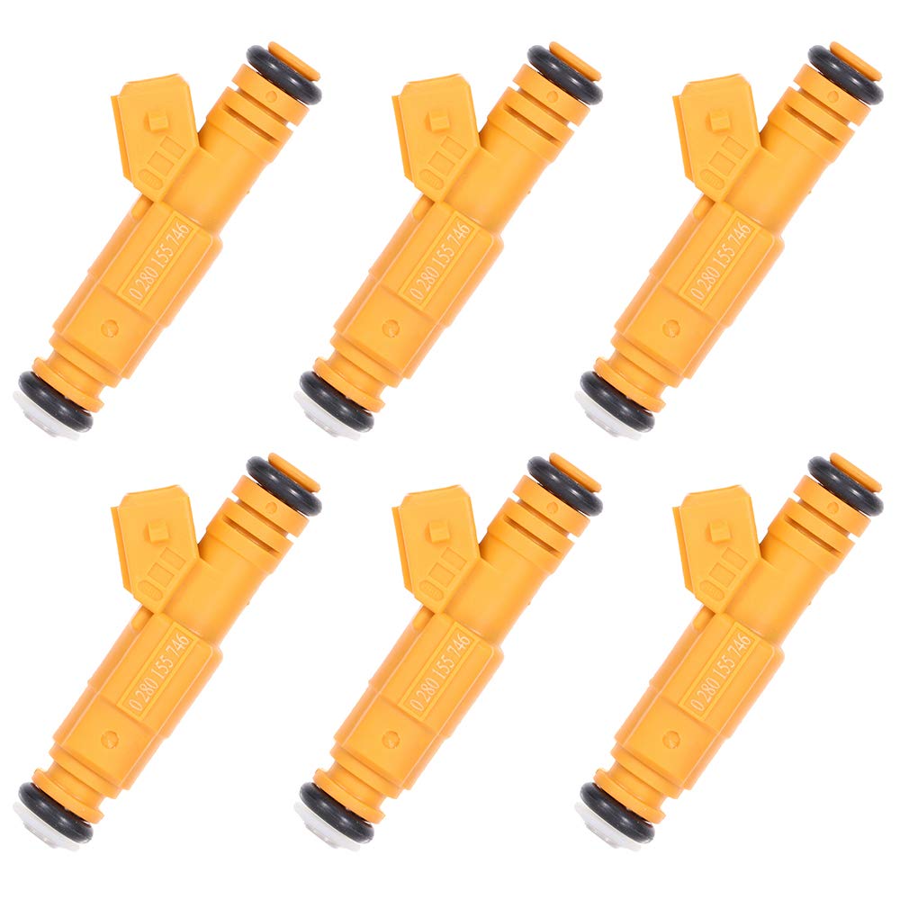 SCITOO 6-Piece Fuel Injector Replacement Kit Compatible with Jeep Cherokee 1987-1998, Comanche 1987-1992, Grand Cherokee 1991-1998 & Wrangler 1993-1998 - Improve Engine Performance & Fuel Efficiency