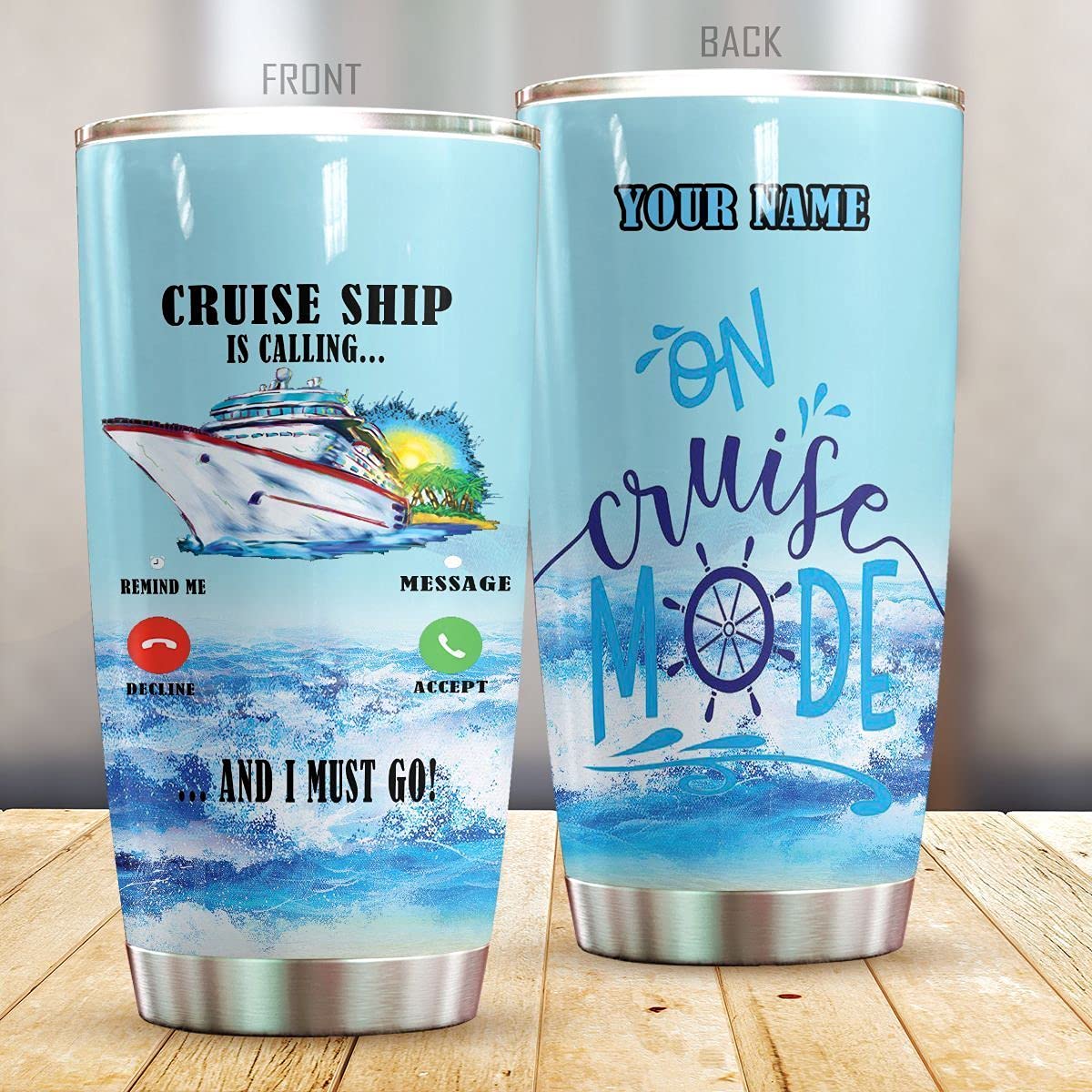 Dorothy Store Personalized Cruise Ship Stainless Steel Tumbler - 20oz Insulated Travel Mug for Coffee & Tea - Custom Engraved Gift for Cruise Lovers - Perfect for Birthday, Christmas, Thanksgiving - Ideal for Vacations, Beach Trips & Cruise Ship Adventures