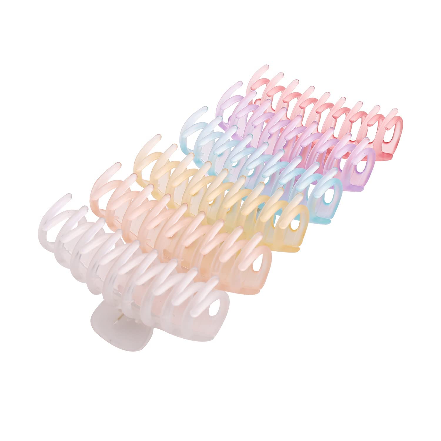 Large Clear Hair Claw Clips for Women & Girls - Strong Hold French Design Banana Clips for Thick Hair (Transparent Solid Colors) | Perfect for Ponytails, Buns & Everyday Hairstyles