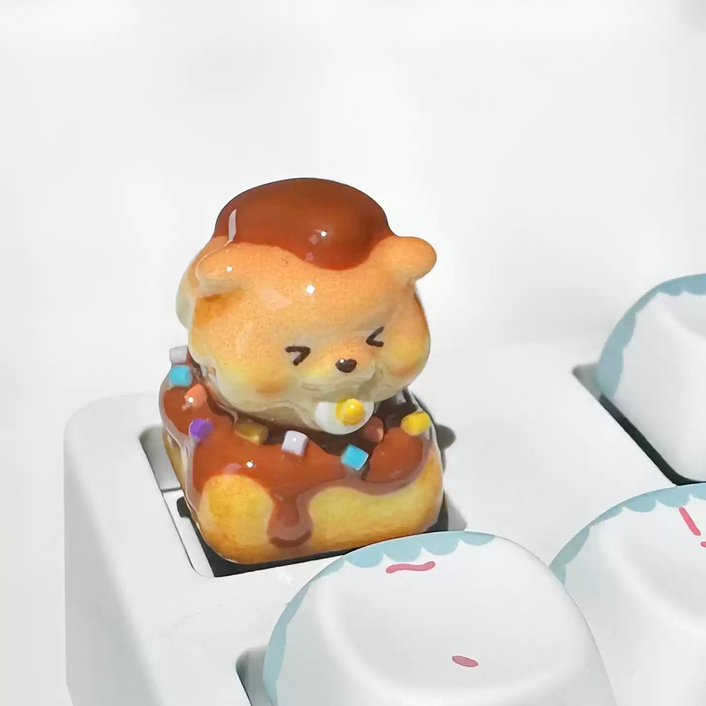 Custom Chocolate Puppy Resin Clay Keycaps - Personalized Mechanical Keyboard Keycaps for Gaming & Typing - Cute Decorative Keycaps for PC, Laptop, MacBook Accessories