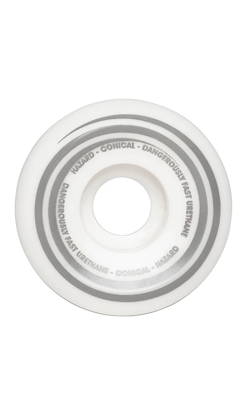 Hazard Radio Active CS Conical Wheels 101a 54mm White - Premium Skateboard Wheels for Street & Park Skating - Perfect for Tricks, Cruising & Smooth Rides