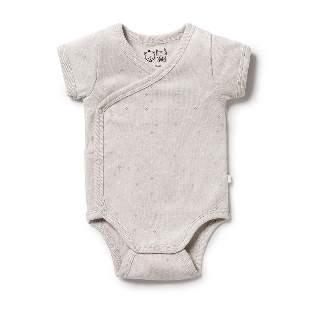 Organic Pointelle Kimono Bodysuit - Soft Breathable Baby Onesie for Newborns & Infants | Perfect for Playtime, Lounging & Photo Shoots