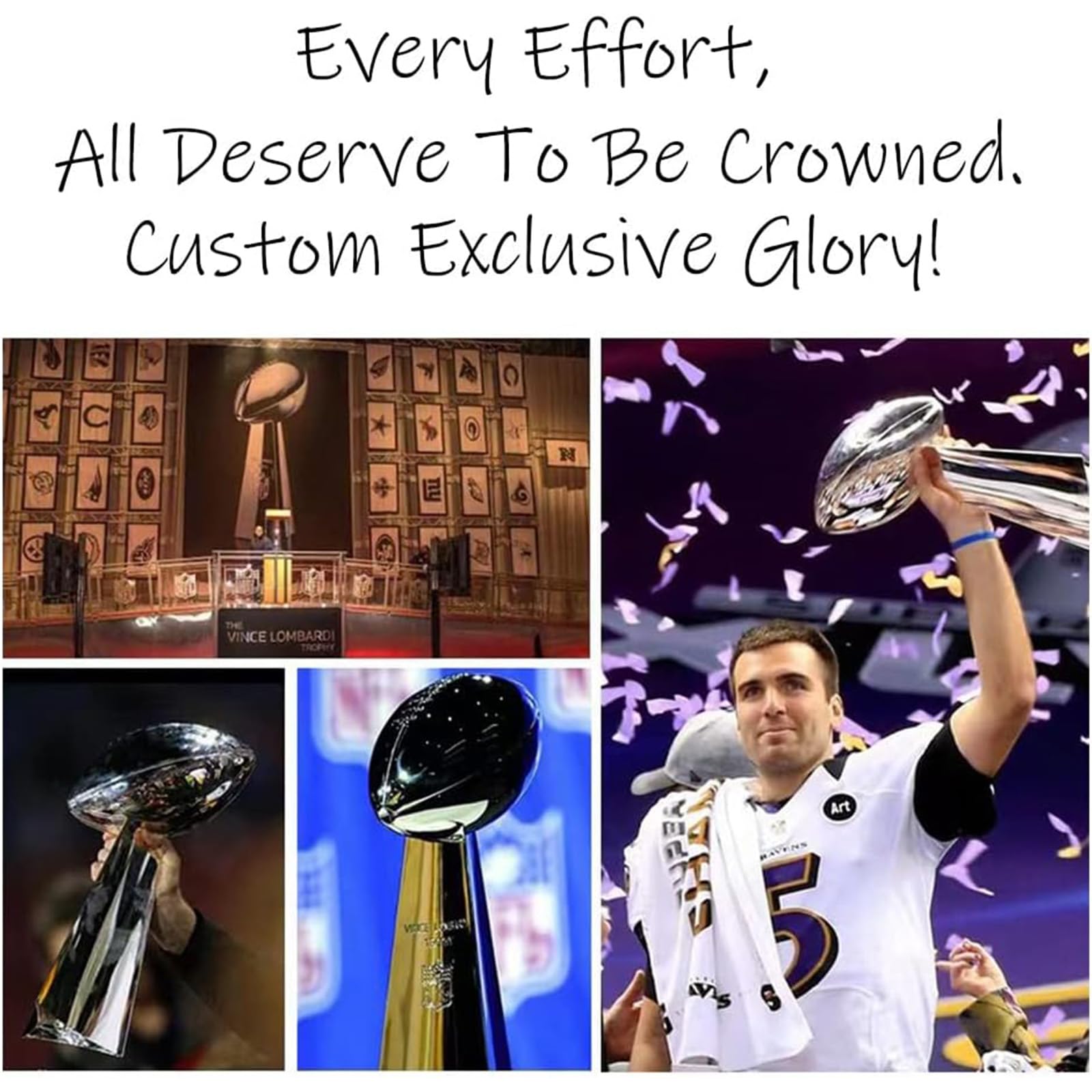 UVITAS Custom Football Trophy - Personalized Awards for Fans, Souvenirs & Home Decor - Perfect for Sports Gifts, Team Recognition & Man Cave Decorations