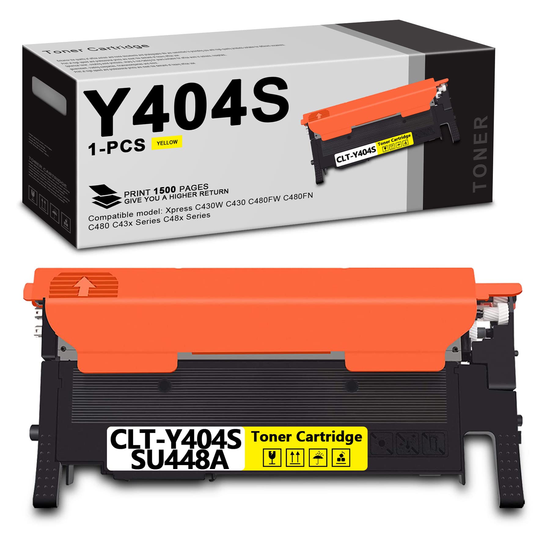 HNSMGS Yellow Toner Cartridge CLT-Y404S for Samsung Xpress C430W/C480 Series - Office & Home Printing