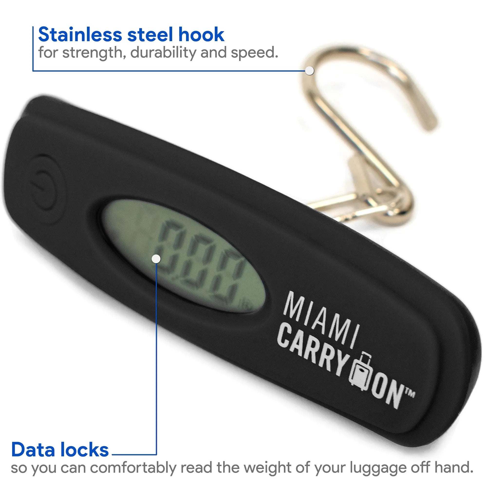 Digital Luggage Scale with Stainless Steel Hook - Portable Handheld Electronic Scale for Travel, Suitcases & Shipping - Perfect for Airports, Hotels & Business Trips