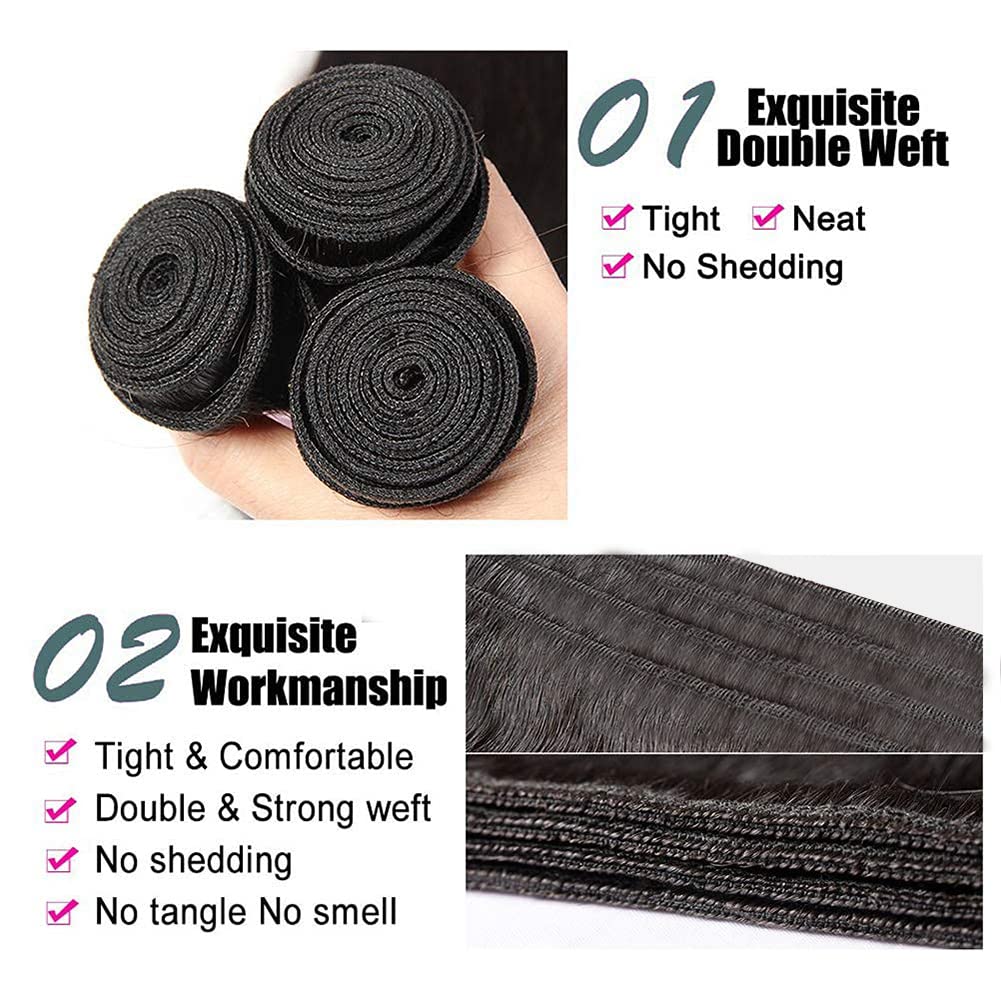 20 22 24 Inch Brazilian Body Wave Human Hair Bundles - 12A Grade 100% Unprocessed Virgin Hair Extensions for Women | Perfect for Weaving, Styling & Everyday Wear