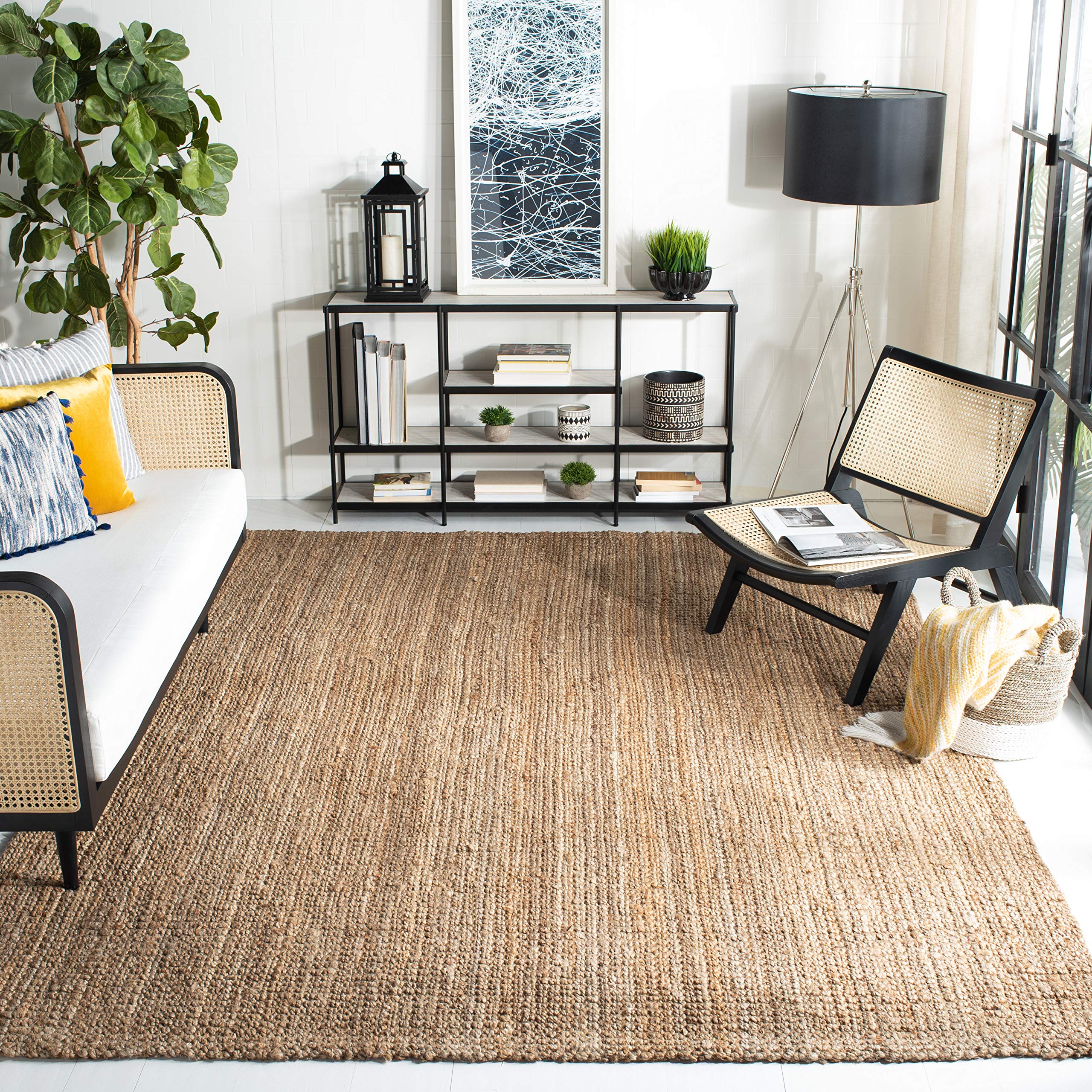 SAFAVIEH Handmade Natural Jute Area Rug 8' x 10' - Farmhouse Style, Durable & Eco-Friendly for High Traffic Areas - Perfect for Living Room, Bedroom, Dining Room & Home Office (NF730C)