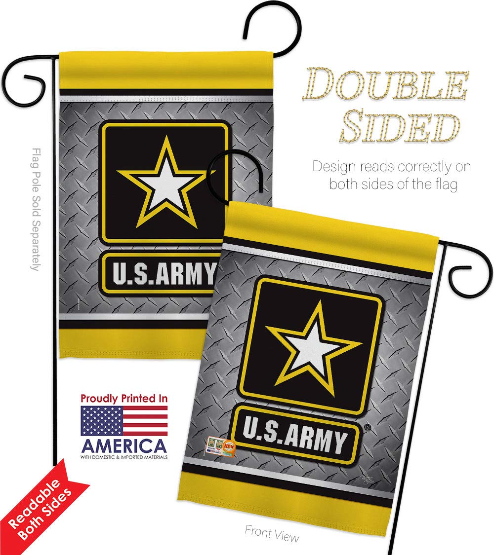 US Army Steel Garden Flag Set - Double-Sided Military Yard Banner for Veterans