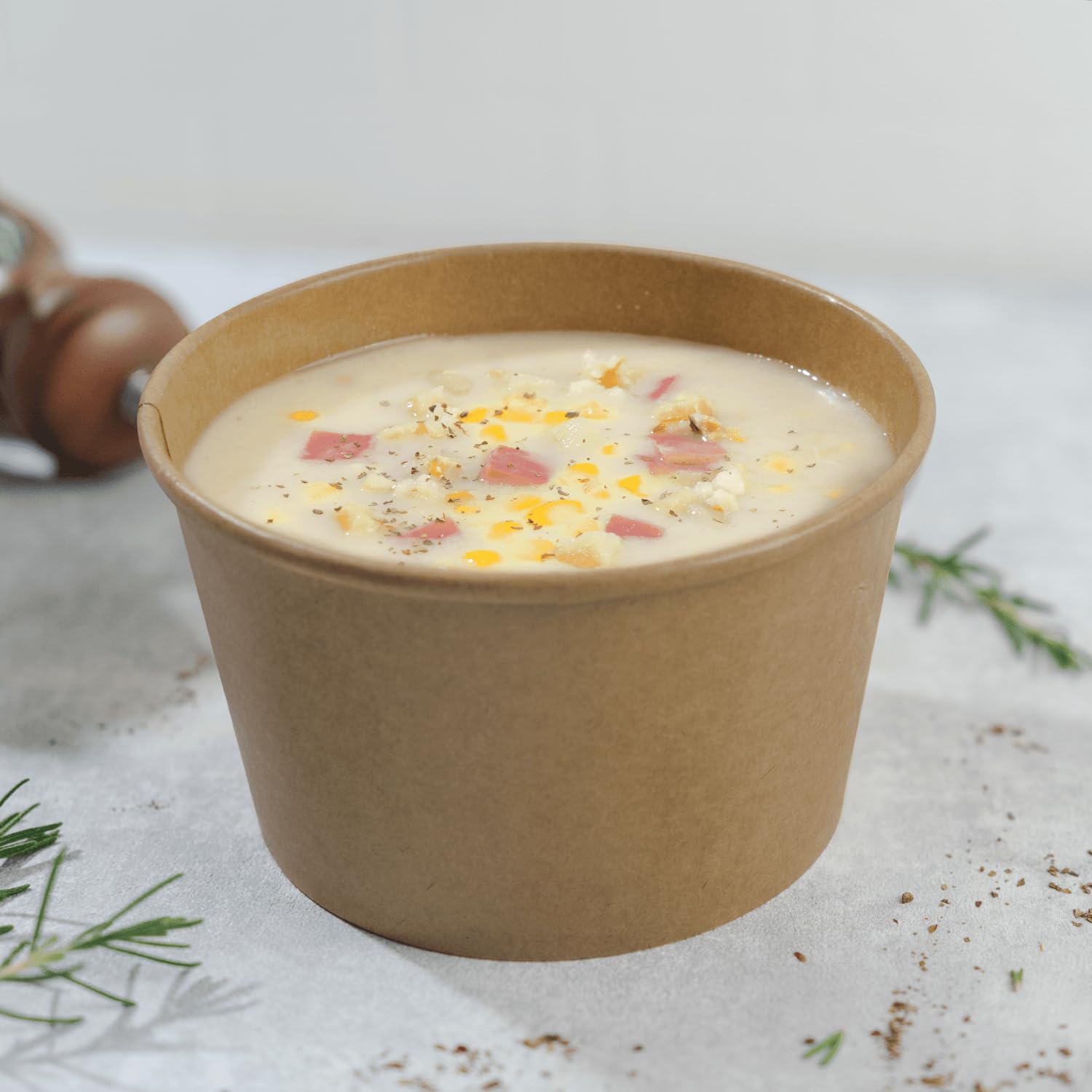 28oz Kraft Paper Food Containers for Hot/Cold Meals, Ice Cream & Salads - 600ct Bulk Pack