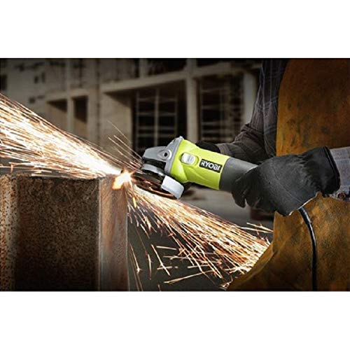 Ryobi ZRAG403G 5.5 Amp 4-1/2 Inch Angle Grinder - Corded Power Tool with 10,000 RPM (Renewed/Refurbished) - Perfect for Metal Cutting, Grinding & Polishing - DIY & Professional Use