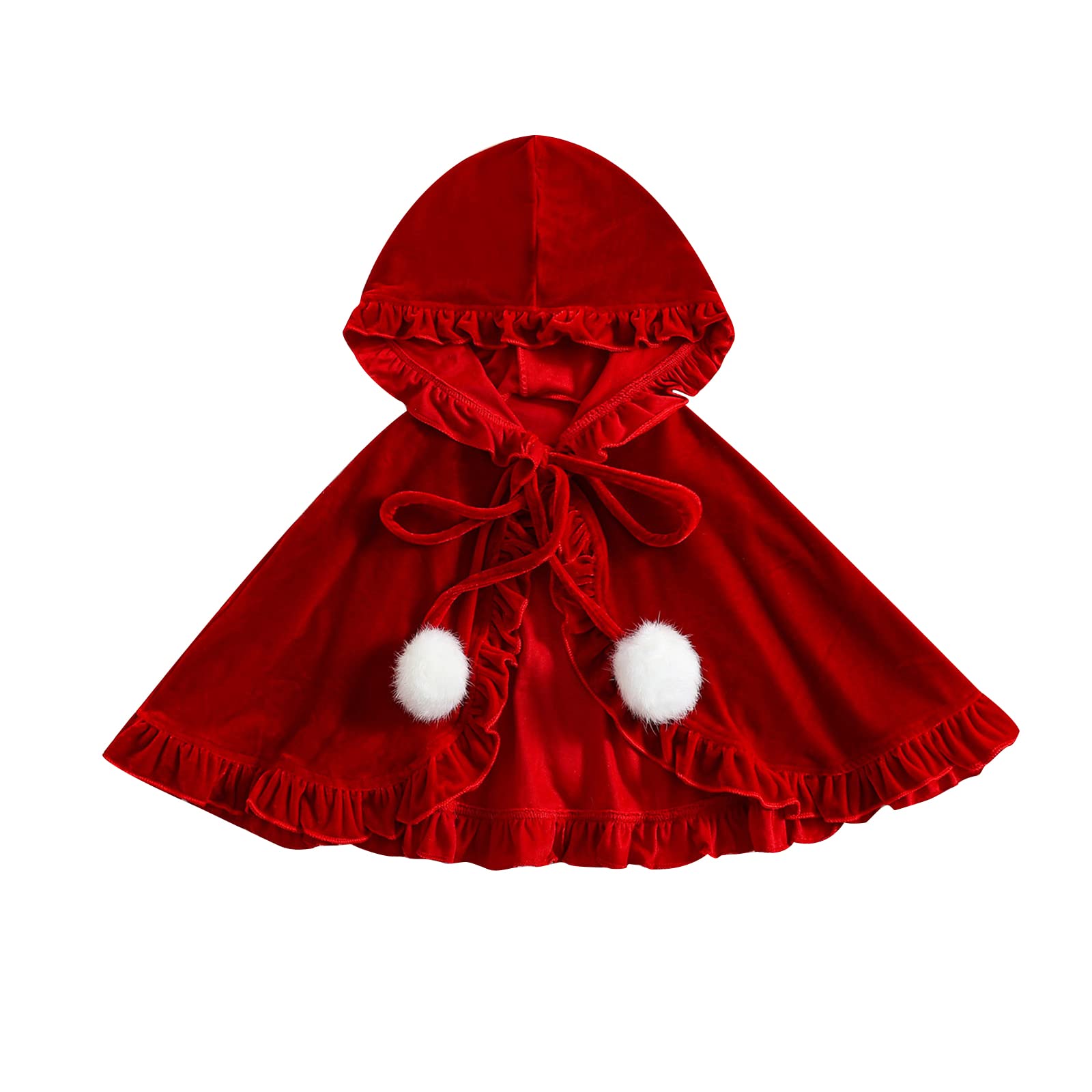 Velvet Hooded Cape for Toddler & Baby - Mrs Santa Claus Christmas Costume & Holiday Gift for Kids | Perfect for Christmas Parties, Photo Shoots & Festive Dress-Up