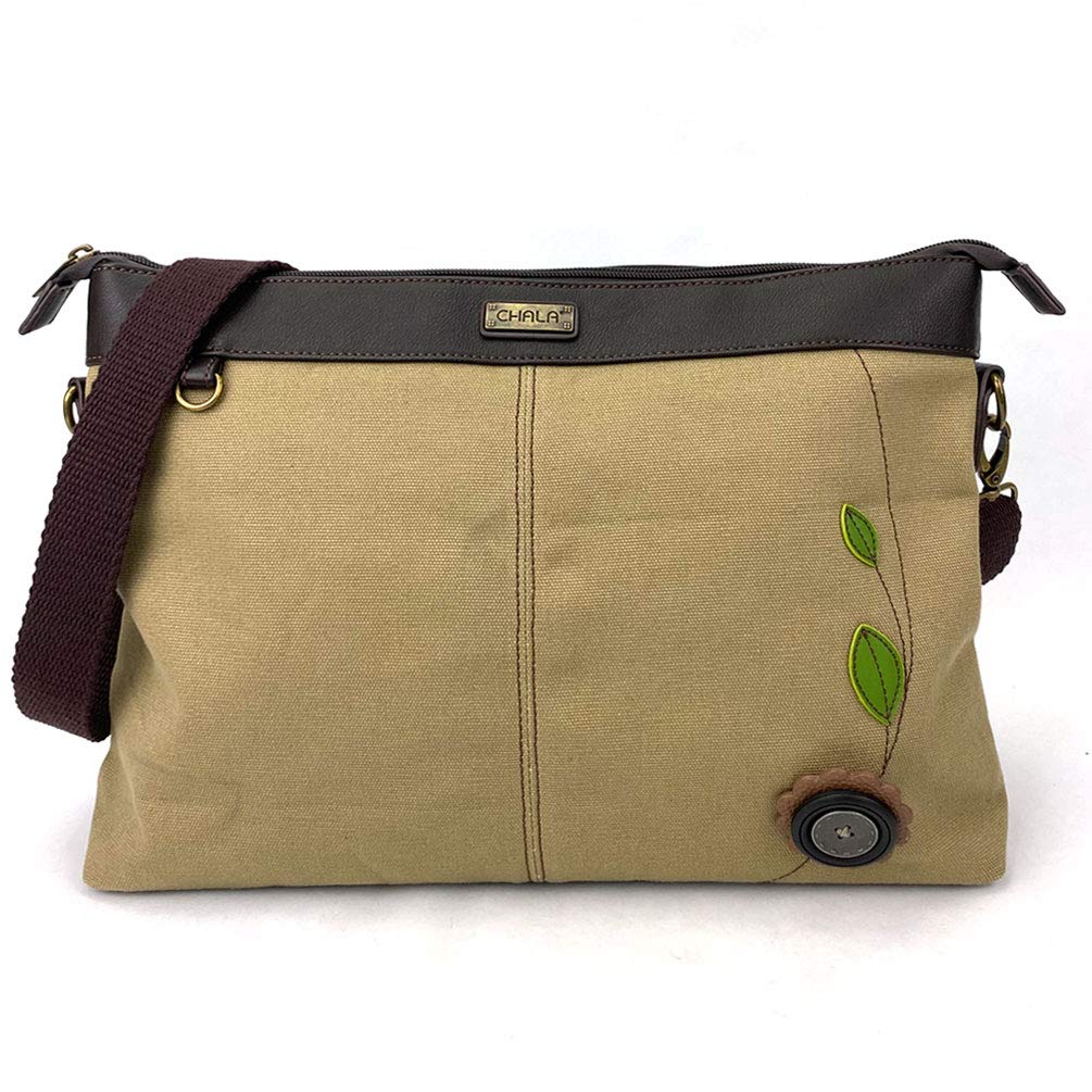 Chala Large Canvas Tote Bag with Leather Animal Characters - Stylish & Durable Shopping, Beach & Work Bag for Women
