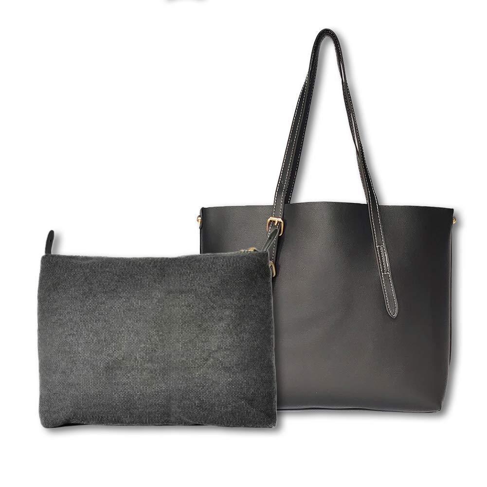 Stylish Large Faux Leather Tote Bags for Women - Spacious Work Handbag, Casual Purse & Gym Bag - Perfect for Office, Travel & Everyday Use