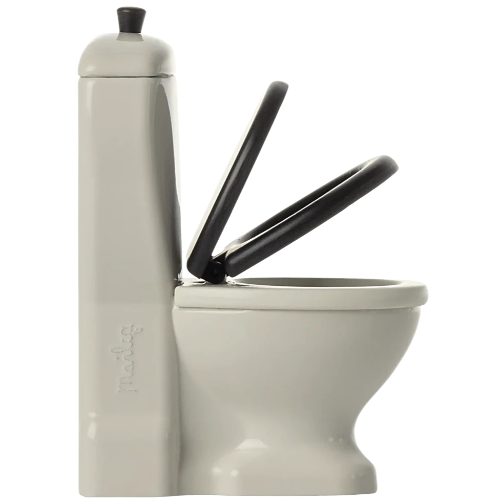 Maileg Mouse Toilet - Miniature Dollhouse Bathroom Accessory for Pretend Play & Collectibles | Perfect for Kids' Imaginative Play & Tiny Doll Scenes