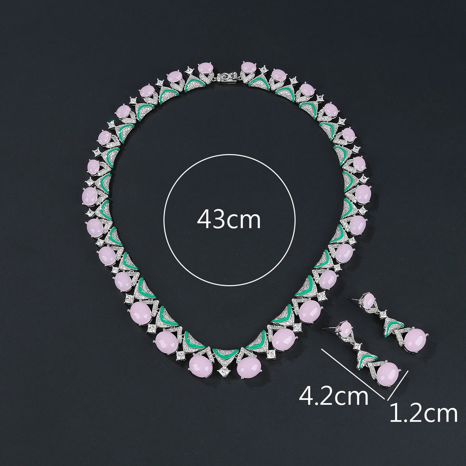 Luxury Cubic Zirconia Collarbone Necklace Jewelry Set for Women - Elegant Wedding & Dubai Bride Accessories - Perfect for Bridal, Evening Parties & Special Occasions