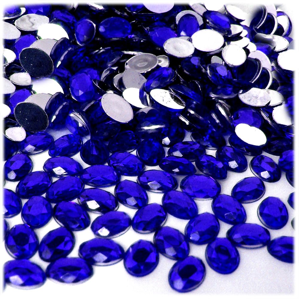 1,000pc Royal Blue Rhinestones Flatback 6x8mm Oval for DIY Crafts, Jewelry Making, Nail Art & Home Decor - The Crafts Outlet