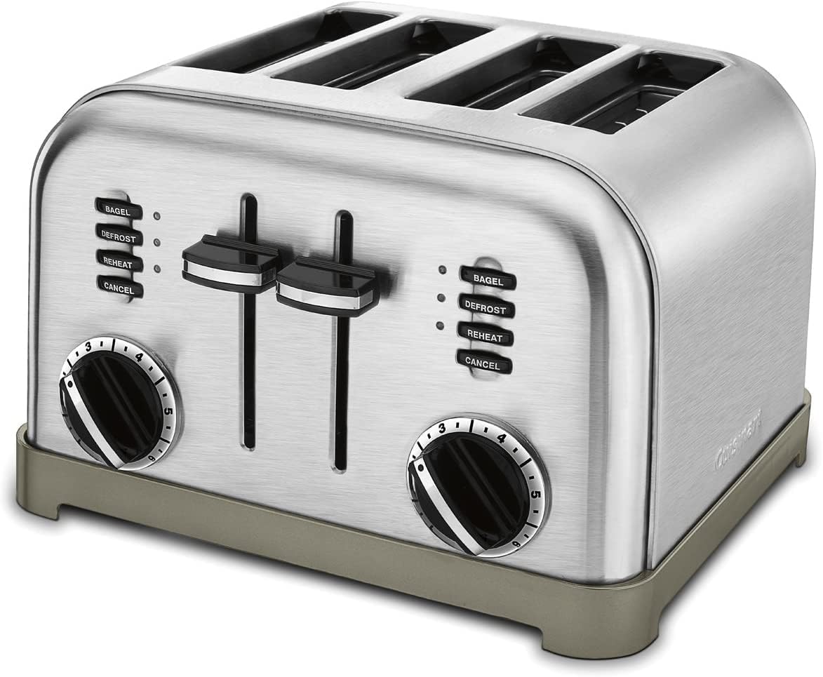 Cuisinart WMR-CAP2 Classic Round Waffle Maker & CPT-180P1 4-Slice Toaster Oven Set - Brushed Stainless Steel - Perfect for Breakfast, Brunch & Family Gatherings
